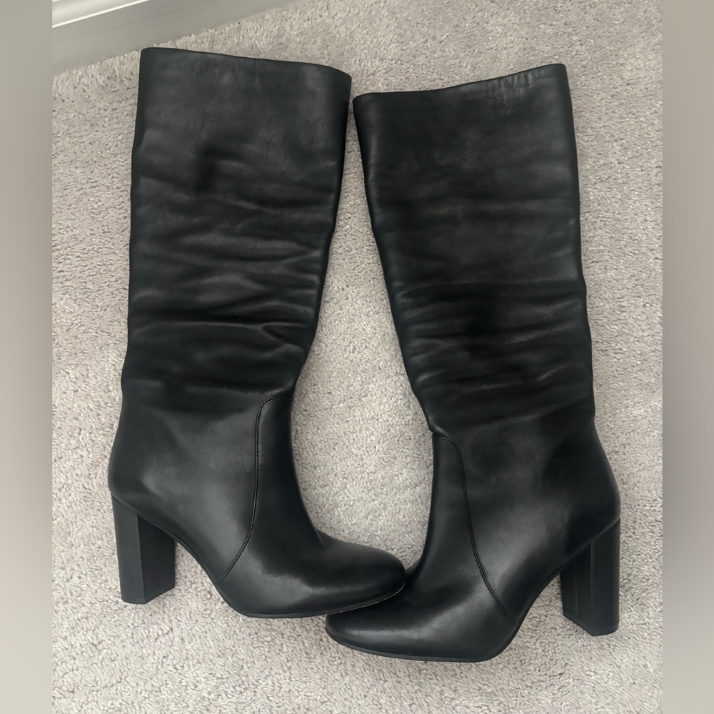 Vince Camuto Black Leather Heeled Boots